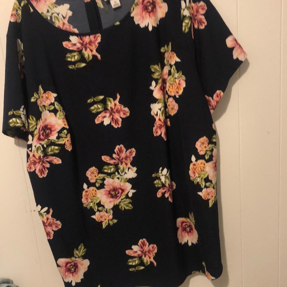 Navy blue floral shirt
